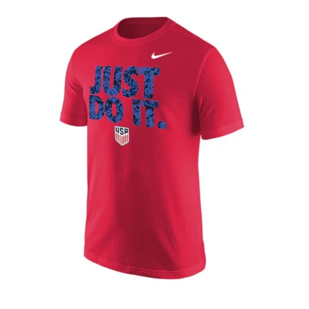 NEW- Men's Nike USA Just Do It Red Tee. Medium